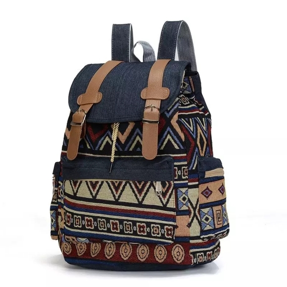 Pretty patterned canvas Backpack nwot - Picture 1 of 3